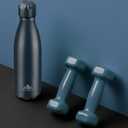Mont-Clair l'O Stainless Steel Water Bottle, Vacuum insulated - BPA Free, 12h Hot & 24h Cold Drinks Bottle, Metal, 17 oz Leakproof, Ideal for Adult, Kids, Running - Dark Blue
