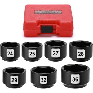 Mayouko 7 Pieces 3/8" Drive Low Profile Oil Filter Wrench Socket Set, Oil Filter Cap Remove and Install Tool Kit, 24mm, 25mm, 27mm, 28mm, 29mm, 32mm, 36mm, CR-V