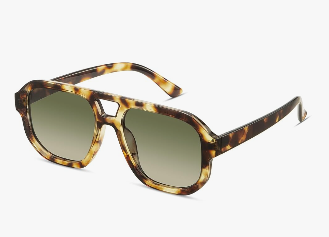 livho Trendy Polarized Square Aviator Sunglasses Women Men Square Eyewear Frame, Retro Sun Glasses for Women Men 2025 Shades