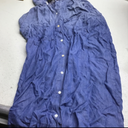 Zilcremo Women Denim Shirt Dresses Short Sleeve Distressed Jean Dress Button Down Casual Tunic Top L Size