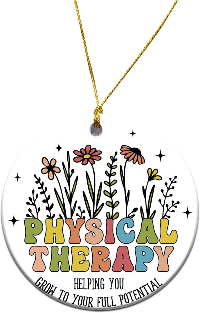 Physical Therapist Christmas Ornament - Physical Therapy Appreciation Week Gifts Bulk for Women Men, Thank You Gift for PT Assistant PTA Staffs Employees (Mr04)