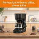 Electactic 5-Cup Drip Coffee Maker, a compact coffee machine with a digital clock and 24-hour programmable timer, featuring Auto Shut-Off, and a Removable Filter Basket for Home & Office-Deep Black