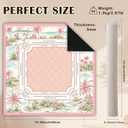 Pink Tropical Island Mahjong Mat for Table with Rules | 31.5x31.5 Inch; waterproof neoprene surface, non-slip backing, rules guide for smooth palm beach American mah jongg play