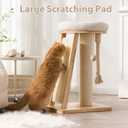 Modern Cat Tree Small Tower with Scratching Post for Indoor, Solid Wood Multifunctional Corner Cat Tree Tower with Bed, Dangling Ball,Interactive Rope, Scratching Board