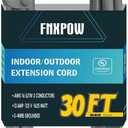 Indoor Outdoor Extension Cord 30 FT Waterproof, 16/3 Gauge Heavy Duty Gray Extension Cords, 13A 1625W SJTW Extension Cord with 3 Prong Grounded Plug, Great for Tools, Lights, UL Listed 