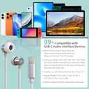 Air Tube Headphones USB-C | EMF Free Anti Radiation Wired Earbuds with Microphone for Hearing Protection | HD Sound & Clear Calls | Volume Control, USB C Adapter for iPhone 15, Android, Laptop