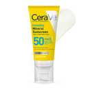 CeraVe Invisible Mineral Sunscreen SPF 50, Face Sunscreen for Sensitive Skin With Zinc Oxide & Titanium Dioxide, Vitamin E + Niacinamide + Ceramides, Oil Free, Travel Size 1.62 oz
