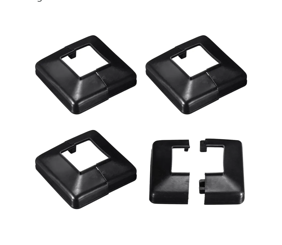 uxcell Post Skirt, 4pcs 51x51mm/2.01x2.01 Plastic Split Style Post Base Cover Trim Skirt for Fence Stair Handrail Railing Porch