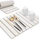 Large Stone Dish Drying Mat for Kitchen Counter, 24"(L)16"(W), Collapsible Quick Drying Dish Mats, Ultra Absorbent Diatomaceous Earth Mats for Dishes Bottles Cups, Match Any Countertop