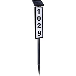 FORUP Solar Lighted House Address Numbers Sign, Solar Powered House Numbers Light, LED Illuminated Outdoor Address Plaque for Home Yard Garden House