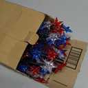 6 Pack 4th of July Decorations Solar Lights Outdoor, 8 Modes 126LEDs Solar Patriotic Star Lights with Remote, Waterproof Red White and Blue Decorations light for Memorial Day Yard Garedn Pathway