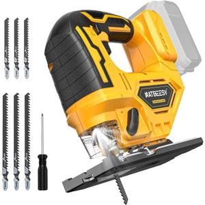 Cordless Jig Saw for Dewalt 20v Max Battery, Brushless Jigsaw Cut Off Tool, Variable Speed 2900RPM, 45 Beveled Cuts, 3 Orbital Action, with Jigsaw Blades for Straight/Curve/Circle Cutting(Tool Only)