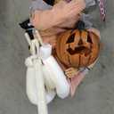 Haunted Hill Farm Lunging Pumpkin Carver Zombie Girl by Tekky, Motion-Activated Talking Halloween Animatronic for Indoor or Covered Outdoor Creepy Halloween Decorations, Plug-in or Battery Operated
