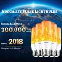 HoogaLife Flame Light Bulbs, E26 Led Light Bulb with Effect of Real Candle Fire Light, 4w Flame Bulb with Upside Down Effect, for Christmas Halloween Home Party Holiday House Room Porch