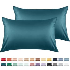 Warmstar 100% Cotton Toddler Pillowcase Set of 2, 600 Thread Count 13x18 Toddler Pillowcases Soft & Breathable, Cotton Travel Pillow Case Cover 13"x 18" with Envelope Closure,Dark Teal