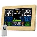 Weather Station Wireless Indoor Outdoor, Digital Thermometer with Remote Sensor, Large Display Home Weather Stations with Weather Forecast, Atomic Clock, Barometric Pressure, Moon Phase