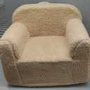 Kids Chair Comfy Toddler, Soft Baby Chair for Boys & Girls, Portable Toddler Reading Armchair with Removable Washable Sherpa Cover, Light Brown