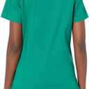 Amazon Essentials Women's Classic Fit V-Neck Short Sleeve Scrub Top (Available in Plus Size) (1X, Teal Blue)