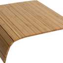 GEHE Sofa Arm Tray Table - Flexible/Foldable Couch Arm Table Perfect for Drink & Snacks Great Armrest Tray (16.5" L x 13.25" W x 0.35" H, Natural Bamboo)