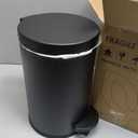 Cesun 1.2 Gallons Small Black Trash Can, Bathroom Garbage Can with Lid and Foot Pedal, Mini Round Wastebasket for Bathroom, Bedroom, Office, 4.5 Liters / 1.2 Gallons, Matte Black