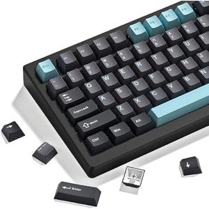 dagaladoo PBT Keycaps,Grey/Dark Blue keycaps 60% 65% 100%, Japanese Style Custom Keycap, Cherry Profile Keyboard Key caps for 60% 65% 75% 100% TKL US Layout Mechanical Keyboard（138keys