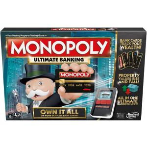 Hasbro Gaming Monopoly Ultimate Banking Edition Board Game for Families and Kids Ages 8 and Up, Electronic Banking Unit, Original Version