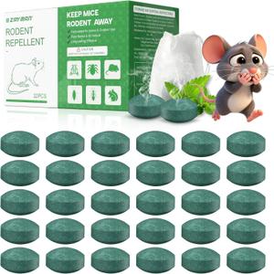 ZAYMAN Mouse Rodent Repellent, 32 Pack Peppermint Lemon Oil Mice Repellent for Squirrel Rats Spider Pest Control Indoor & Outdoor, Mice Deterrent Replace Trap Poisoning Family & Pet Safe
