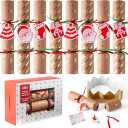 JOYIN 8 Pcs 10” Christmas Non-Snap Party Table Favor with Classic Design, with Party Hat, Joke & Little Gift Inside, for Xmas Gift, Christmas Seasonal Holiday Dinner Traditions, Kraft Snowflakes