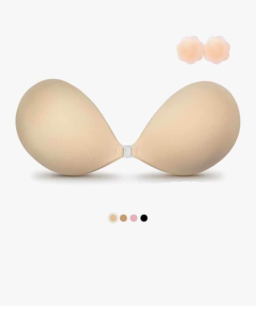 VOCH GALA Sticky Bra Push Up for Women, Strapless Backless Bras for Wedding/Parties/Events, Comfortable Adhesive Nude Size C