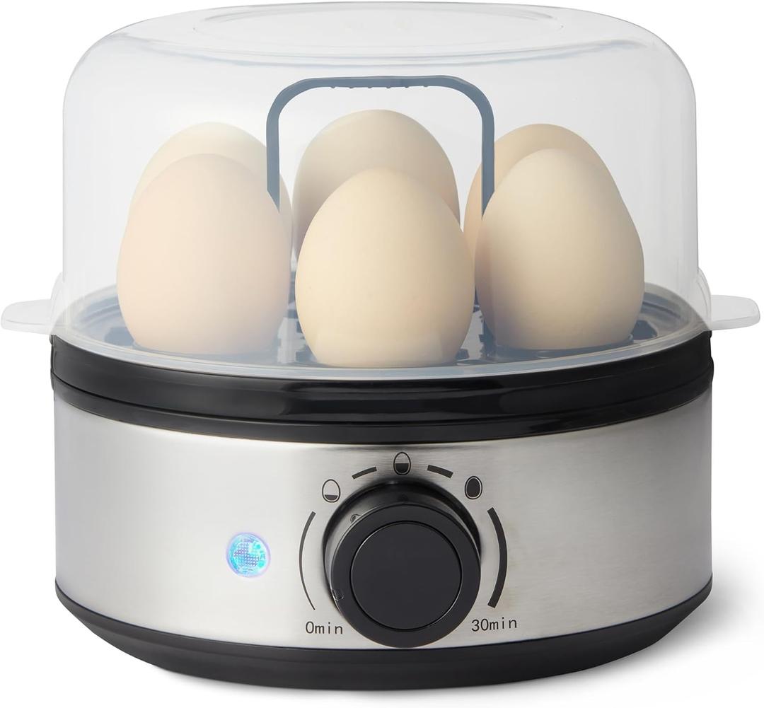 Electric Egg Cooker for Hard-Boiled Eggs, 7-Egg Capacity, BPA Free, Black