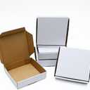 KBG Small Shipping Boxes 4X4X1 inch,White Corrugated Cardboard Mailers for Business,50 Pack Small Mailing Boxes Packaging Box Mini