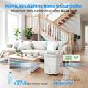 HUMLABS 82 Pints Dehumidifier for Home, 5000 Sq. Ft Dehumidifier for Basement with Drain Hose, Front LED Screen and 1.37 Gal Water Tank, Three Modes, Auto Defrost and 24HR Timer