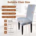 Gray Leather Chair Covers for Dining Chairs Set of 4, Faux Leather Dining Chair Covers Removable Wipeable Parson Chair Covers Leather, Stretch Waterproof Chair Seat Covers for Dining Chairs