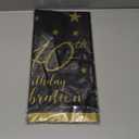 Gatherfun 40th Birthday Disposable Tablecloth 4 Pack Gold and Black Waterproof Plastic Table Cover for Men Woman 40 Birthday Party Decorations