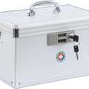 KYODOLED X-Large Medicine Lock Box, Locked Medicine Box with Key, Children Safe Medication Storage, 14.8 x 8.9 x 8.9 Inch, White