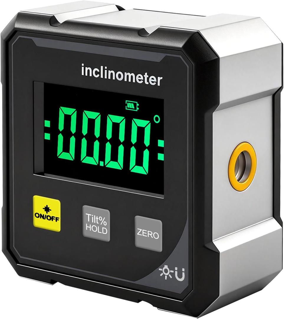 Digital Angle Finder Protractor Tool, 490 High Accuracy Measuring Tool with Large Display, 4-Side Magnetic Angle Gauge, Cube Inclinometer, Table Saw Miter Protractor for Woodworking Measuring Tool