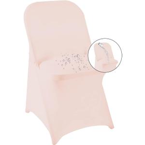 magalo 12 Pack Blush Pink Spandex Folding Waterproof Chair Cover, Stretch Chair Cover Protector for Wedding, Party, Dining Banquet and Other Special Events magalo 12 Pack Blush Pink Spandex Folding Waterproof Chair Cover, Stretch Chair Cover Protector for Wedding, Party, Dining Banquet and Other Special Events