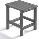 PASAMIC Adirondack Square Side Table, HDPE Outdoor Side Tables, Weather Resistant End Table for Patio, Backyard, Pool, Indoor Companion, Beach, Easy Maintenance (Grey)