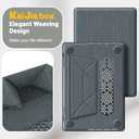 Case for MacBook Pro 16 Inch Case, 2024-2021 M4 M3 M2 M1 Pro/Max, Compatible A3186 A3403 A2991 A2780 A2485, Foldable Stand and Mouse Pad/Bag, Plastic Hard Shell, Woven Fabric Protective Cover, Grey