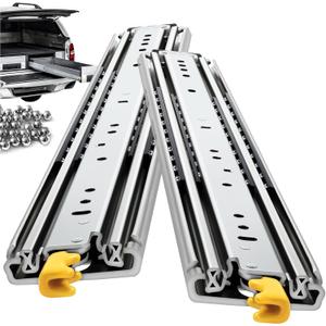 with Lock Heavy Duty Drawer Slides 12 14 16 18 20 22 24 26 28 30 32 34 36 40 44 48 52 56 60 Inch 290 Lbs Side Mount Full Extension Ball Bearing Rails Rail Tool Box Runner-W:76mm, 48 Inch