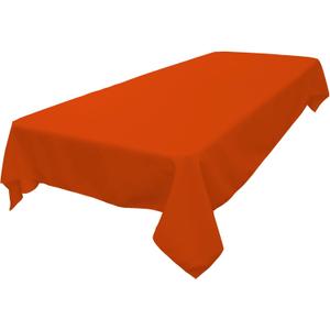 LA Linen Polyester Poplin Washable Rectangular Tablecloth, Stain and Wrinkle Resistant Table Cover 60x84, Fabric Table Cloth for Dinning, Kitchen, Party, Holiday 60 by 84-Inch, Orange