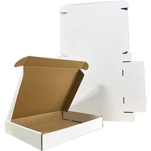 50 Pack 13x11x2'' Shipping Boxes, White Corrugated Cardboard Mailers for Mailing Packaging Small Business (W13112-50)