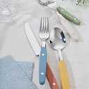 ANNOVA Silverware Set, Retro/Rivet Colorful Stainless Steel Tableware Kitchen Flatware Set Utensils, Includes Dinner Knives, Forks, Spoons, Salad Forks & Dessert Spoons (Morandi Mix, 20 Pieces)