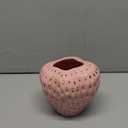 DN DECONATION Pink Strawberry Vase for Flower, Strawberry Shaped Planter Pot for Girls, Unique Ceramic Fruit Vases for Strawberry Party Kitchen Decorations, for Mom&Grandma (6.5 Inch)