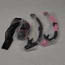 Snorkeling Gear for Adults, JRing Snorkel Mask Set with 180 Degree Tempered Glass Anti Fog Goggles Scuba Dry Top Snorkel for Swimming, Scuba Diving Mask for Men Women (Black+Pink (2 Pack))