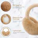 Earmuffs for Women Girls Faux Fur Fuzzy Headband Foldable Ear Covers Cold Weather Accessory (Brown 2)