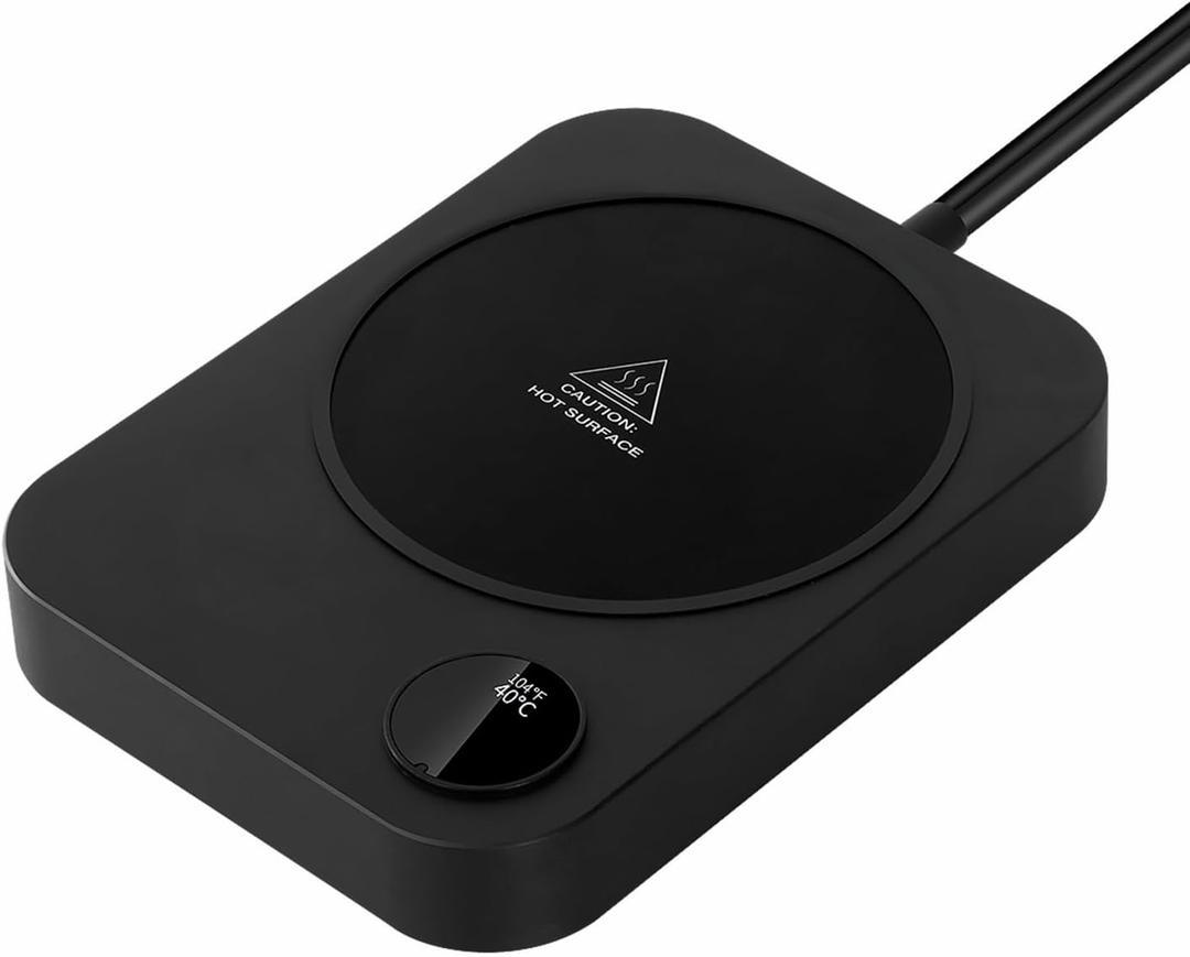 Coffee Mug Warmer, Coffee Warmer for Desk with Auto Shut Off & 3 Temperature Settings, Smart Coffee Cup Warmer for Desk, Candle Warmer for Tea, Milk, Coffee, Wax and Candle, (Black)