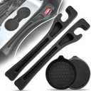 Car Seat Gap Filler with Car Cup Holder Coaster, No-Drop Seat Side Gap Seam Filler Organizer with Silicone Cup Holder Insert, Universal Fit Car SUV Truck Fill The Gap Between Seat & Console