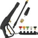 Bear Force Replacement Spray Gun with Extension Wand & 5 Spray Tips & Turbo Nozzle, Compatible with Some of Greenworks Karcher Ryobi Homelite Powerstroke Electric Pressure Washer Max 1900 PSI