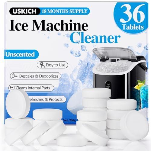 USKICH Ice Machine Cleaner Descaler Tablets-22Pack Ice Maker Cleaner Compatible with Frigidaire, Opal, GE Profile, Kitchenaid, Nickel Safe Scale Remover for Countertop, Nugget Ice Makers